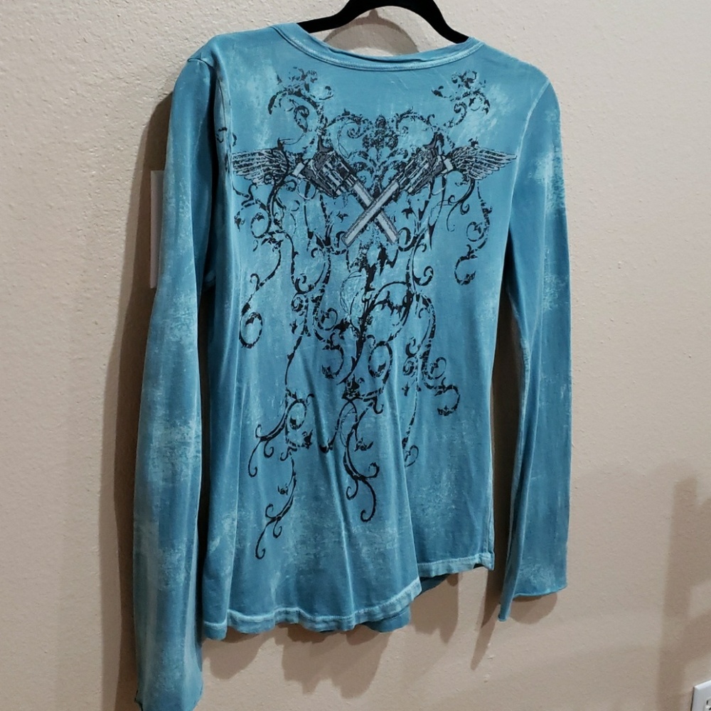 Blue Henley Rock 47 top